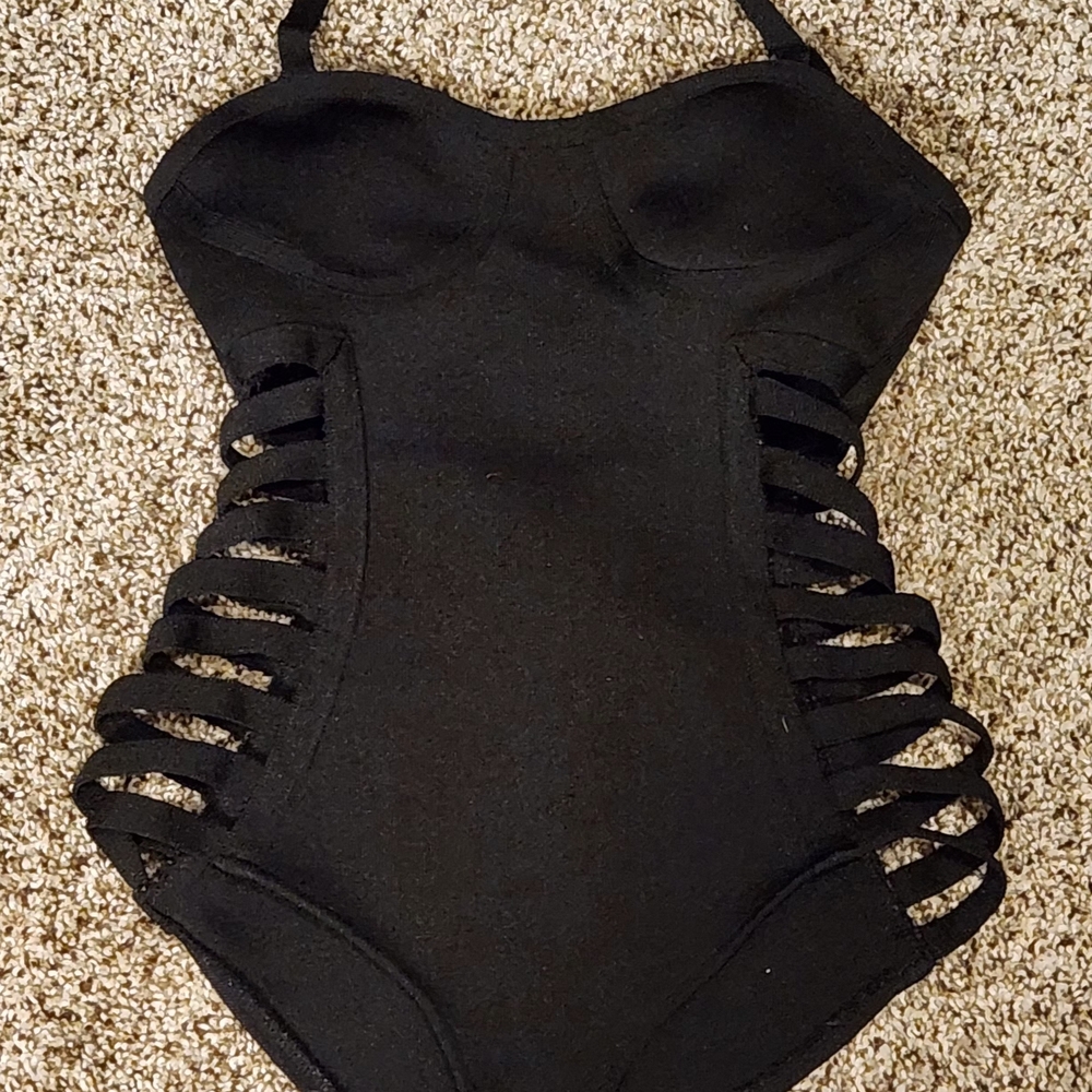 Black Strappy Bodysuit